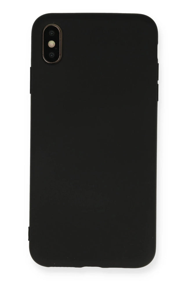 iPhone XS Max Nano içi Kadife Silikon Kılıf - Siyah