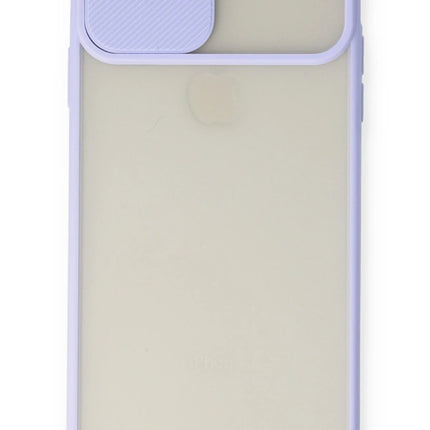 iPhone XS Max Palm Buzlu Kamera Sürgülü Silikon Kılıf - Lila 2