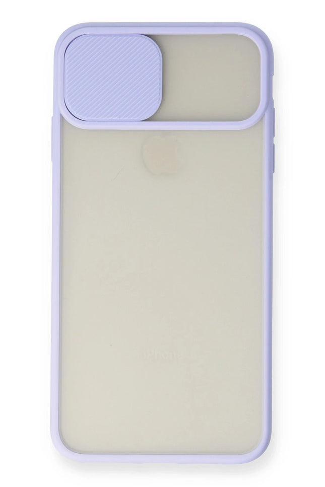 iPhone XS Max Palm Buzlu Kamera Sürgülü Silikon Kılıf - Lila 2