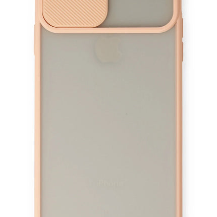 iPhone XS Max Palm Buzlu Kamera Sürgülü Silikon Kılıf - Pembe 2