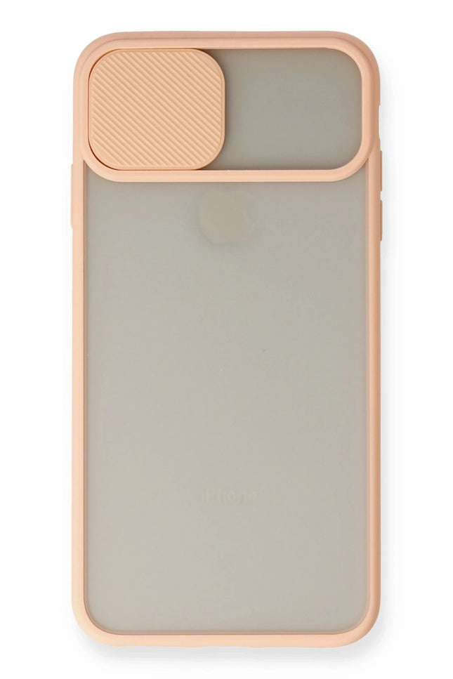 iPhone XS Max Palm Buzlu Kamera Sürgülü Silikon Kılıf - Pembe 2