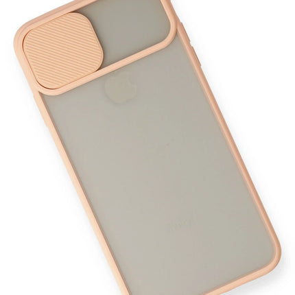 iPhone XS Max Palm Buzlu Kamera Sürgülü Silikon Kılıf - Pembe 3