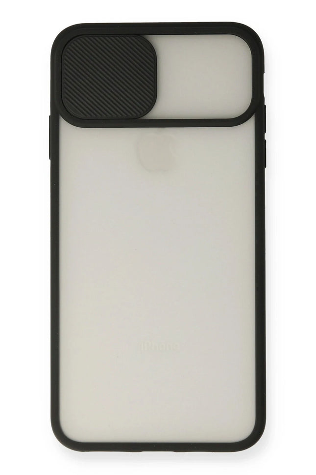 iPhone XS Max Palm Buzlu Kamera Sürgülü Silikon Kılıf - Siyah 2