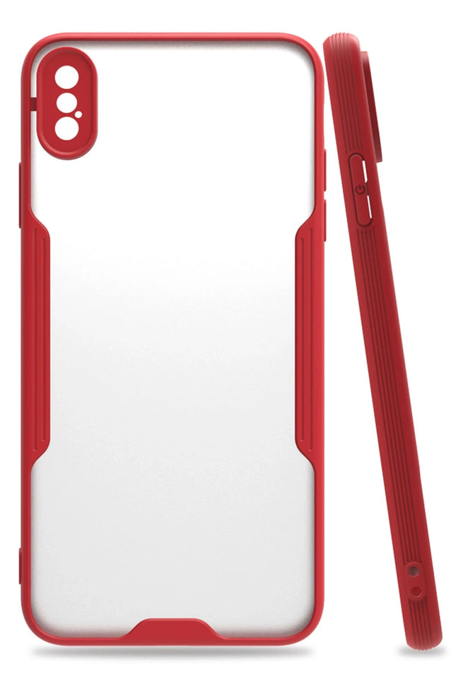 iPhone XS Max Platin Silikon Kılıf - Kırmızı