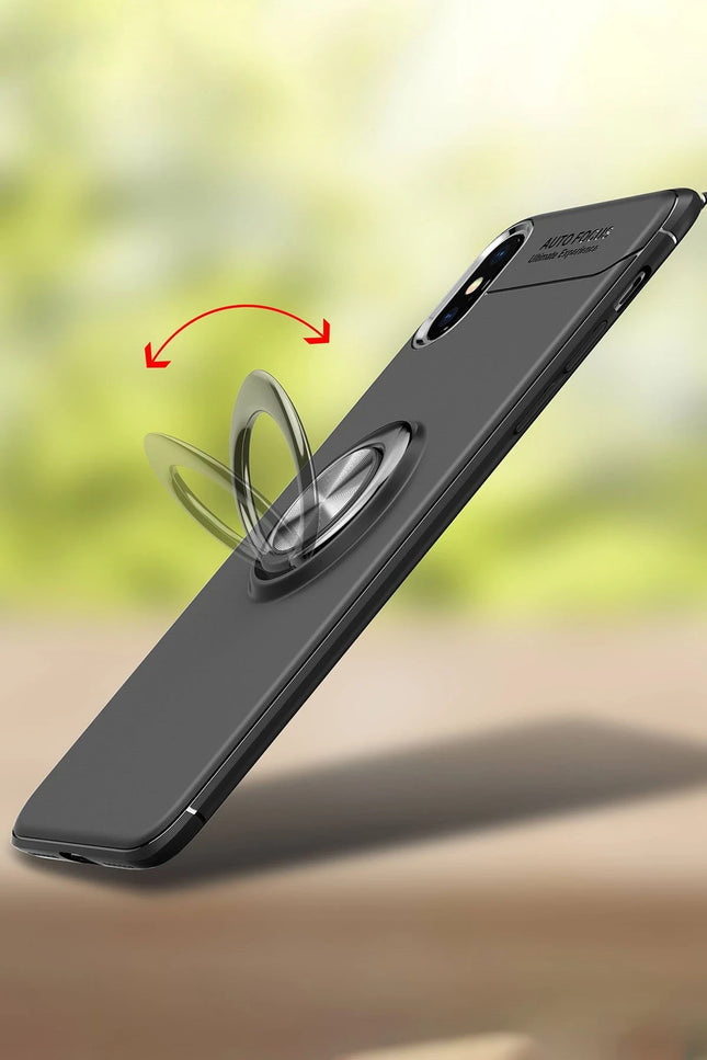 iPhone XS Max Range Yüzüklü Silikon Kılıf - Siyah 3 3