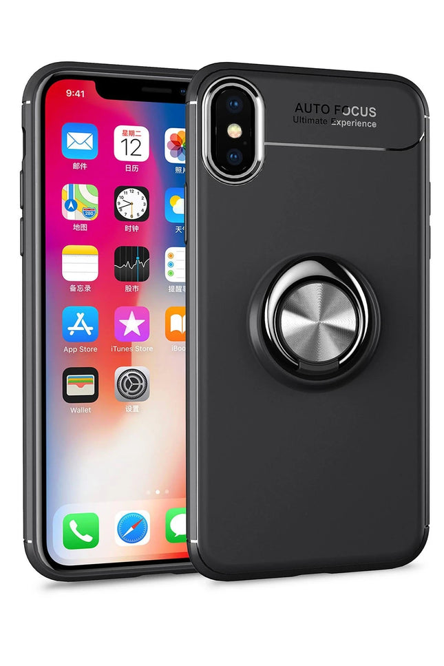iPhone XS Max Range Yüzüklü Silikon Kılıf - Siyah 3