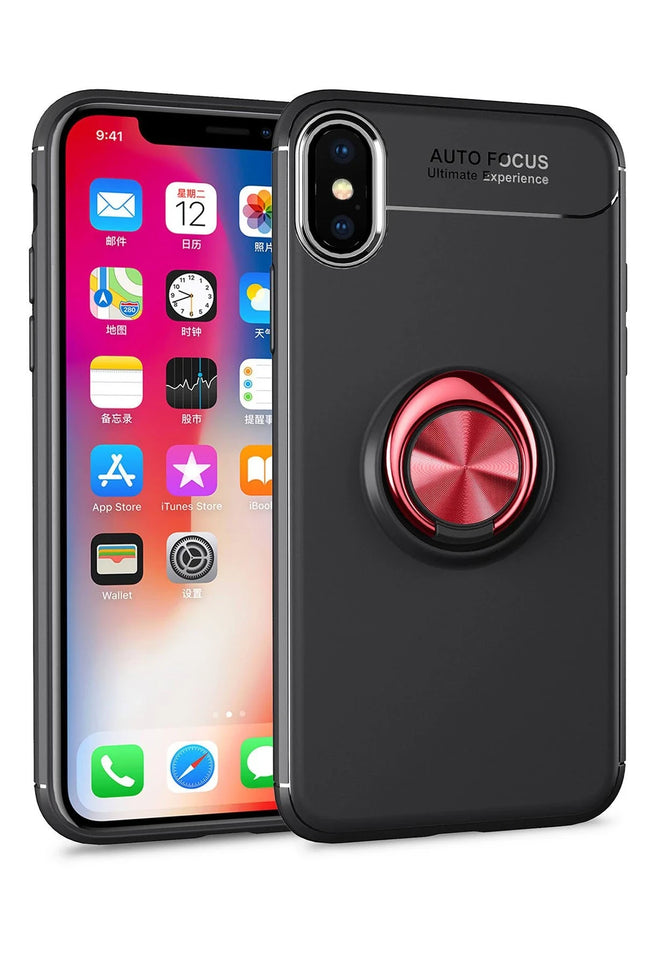 iPhone XS Max Range Yüzüklü Silikon Kılıf - Siyah 2
