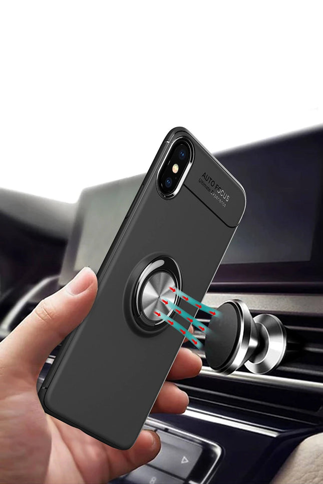 iPhone XS Max Range Yüzüklü Silikon Kılıf - Siyah 2 7