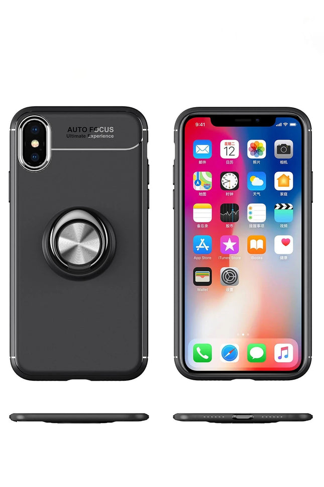 iPhone XS Max Range Yüzüklü Silikon Kılıf - Siyah 2 6