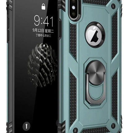 iPhone XS Max Sofya Yüzüklü Silikon Kapak Kılıf - Yeşil