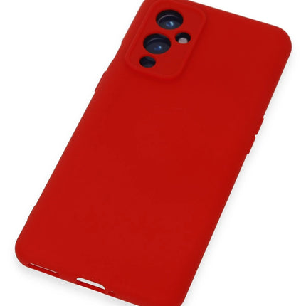 OnePlus 9 Nano içi Kadife Silikon Kılıf - Kırmızı 4