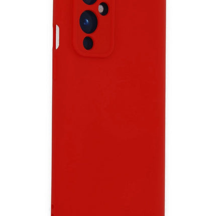 OnePlus 9 Nano içi Kadife Silikon Kılıf - Kırmızı 2