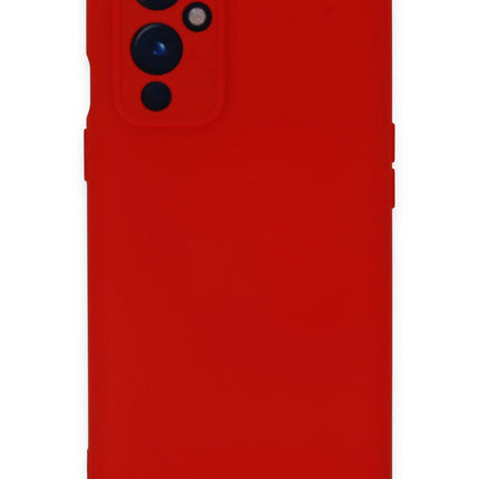OnePlus 9 Nano içi Kadife Silikon Kılıf - Kırmızı