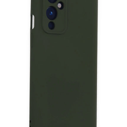 OnePlus 9 Nano içi Kadife Silikon Kılıf - Koyu Yeşil 2
