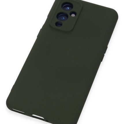 OnePlus 9 Nano içi Kadife Silikon Kılıf - Koyu Yeşil 4