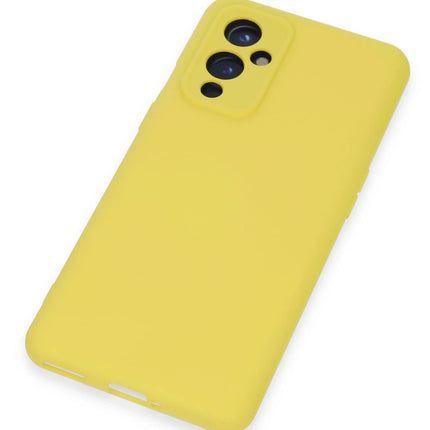 OnePlus 9 Nano içi Kadife Silikon Kılıf - Sarı 4