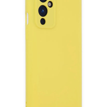 OnePlus 9 Nano içi Kadife Silikon Kılıf - Sarı 2