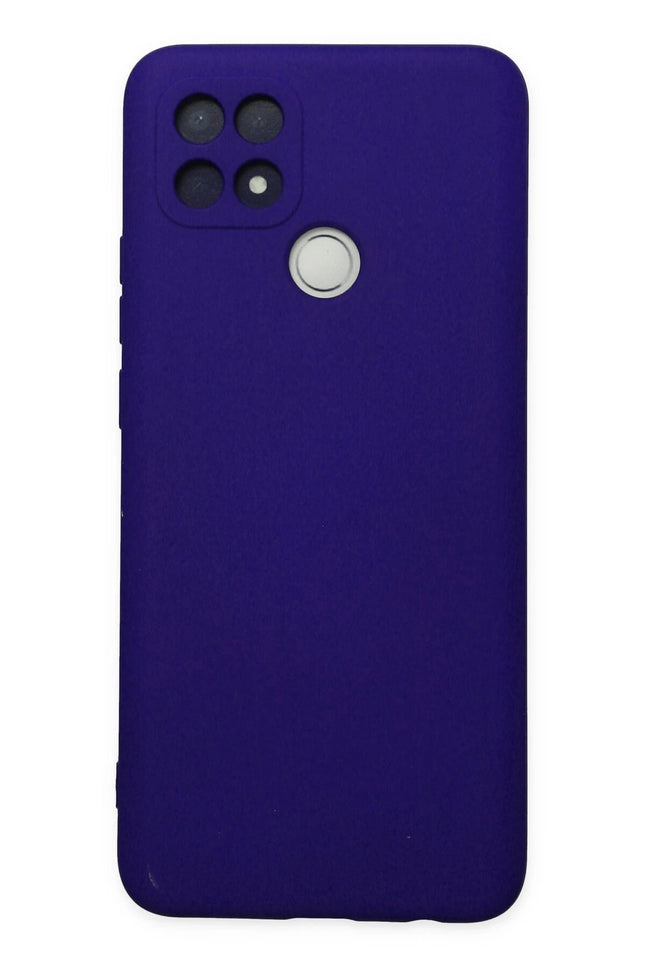 Oppo A15 Nano içi Kadife Silikon Kılıf - Mor