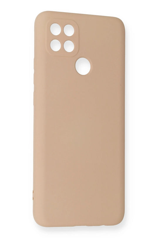Oppo A15 Nano içi Kadife Silikon Kılıf - Pudra 2