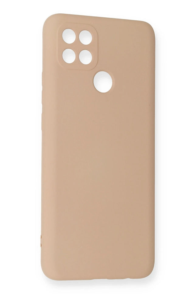 Oppo A15 Nano içi Kadife Silikon Kılıf - Pudra 2