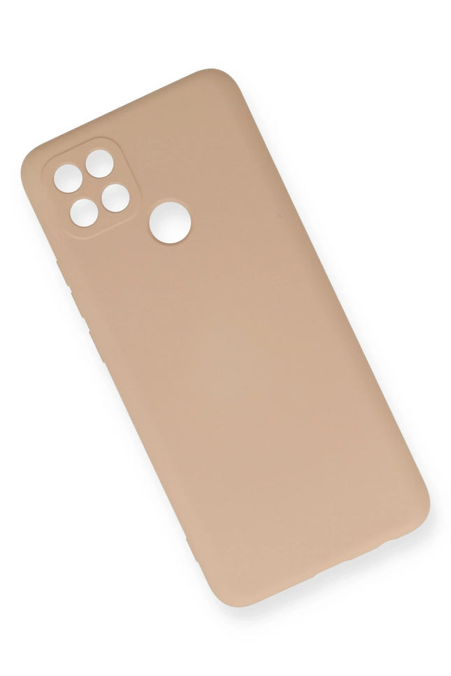 Oppo A15 Nano içi Kadife Silikon Kılıf - Pudra 3