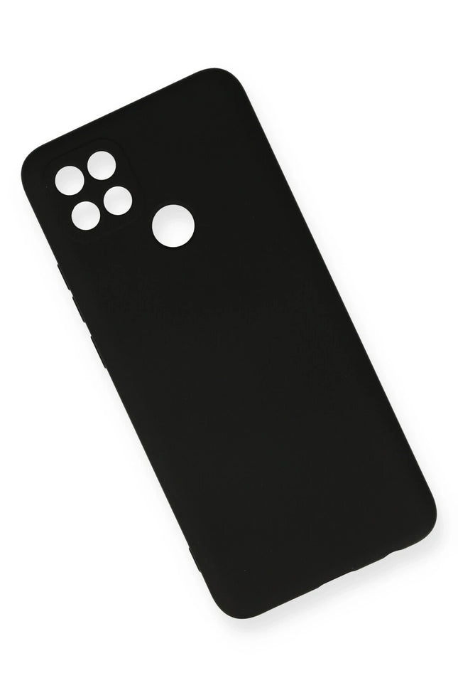 Oppo A15 Nano içi Kadife Silikon Kılıf - Siyah 3