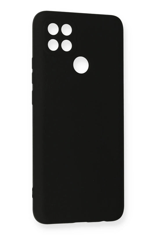 Oppo A15 Nano içi Kadife Silikon Kılıf - Siyah 2