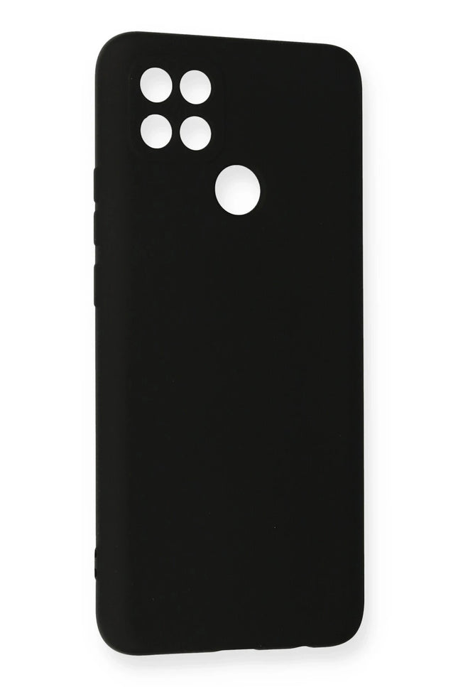 Oppo A15 Nano içi Kadife Silikon Kılıf - Siyah 2