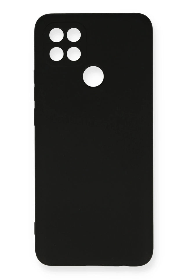 Oppo A15 Nano içi Kadife Silikon Kılıf - Siyah