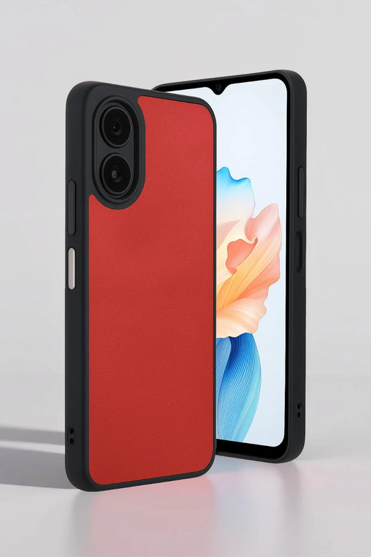 Oppo A38 Aras Deri Kapak Kılıf - Kırmızı 2