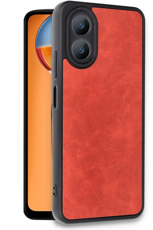 Oppo A38 Aras Deri Kapak Kılıf - Kırmızı 4