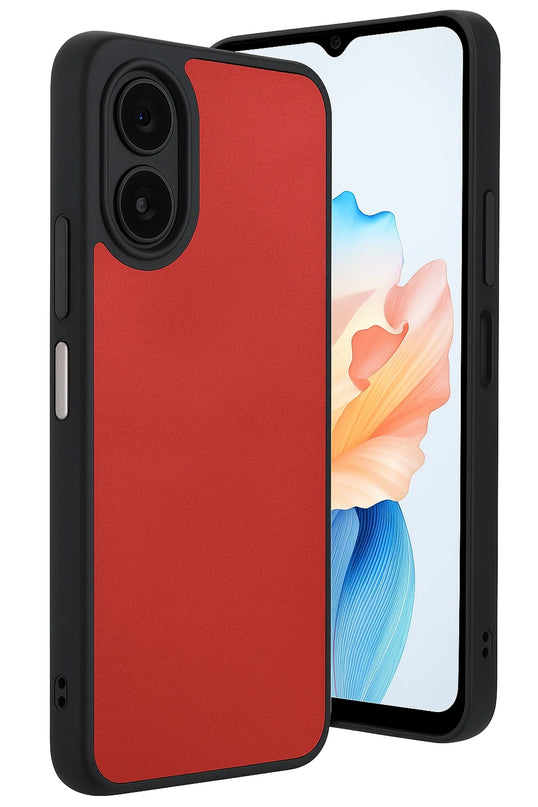 Oppo A38 Aras Deri Kapak Kılıf - Kırmızı