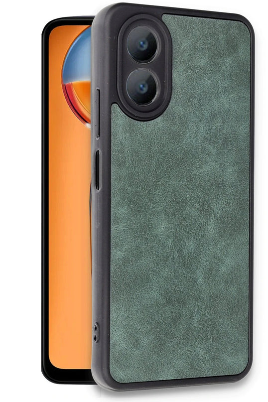 Oppo A38 Aras Deri Kapak Kılıf - Koyu Yeşil 2