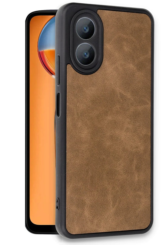 Oppo A38 Aras Deri Kapak Kılıf - Taba 2