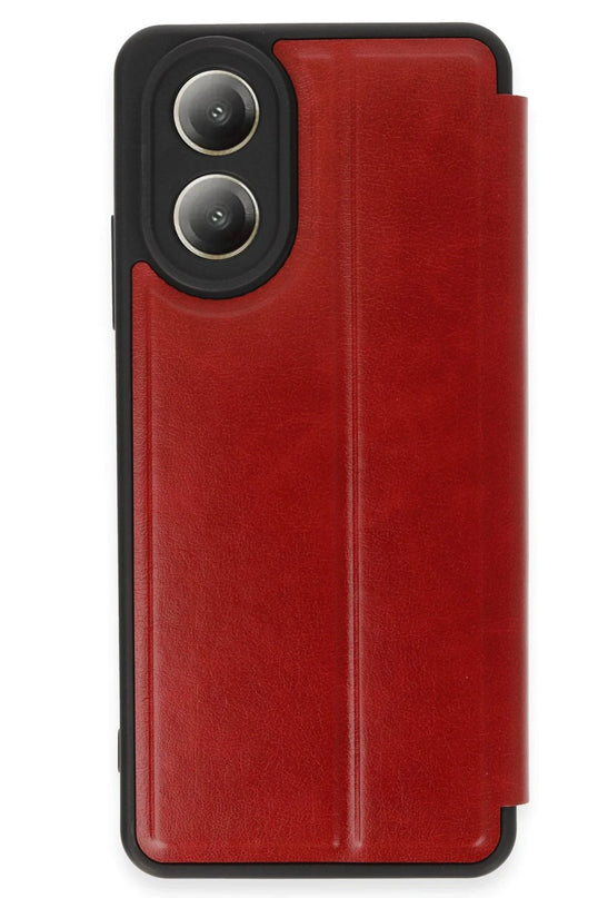 Oppo A38 Flip Cover Kılıf - Kırmızı