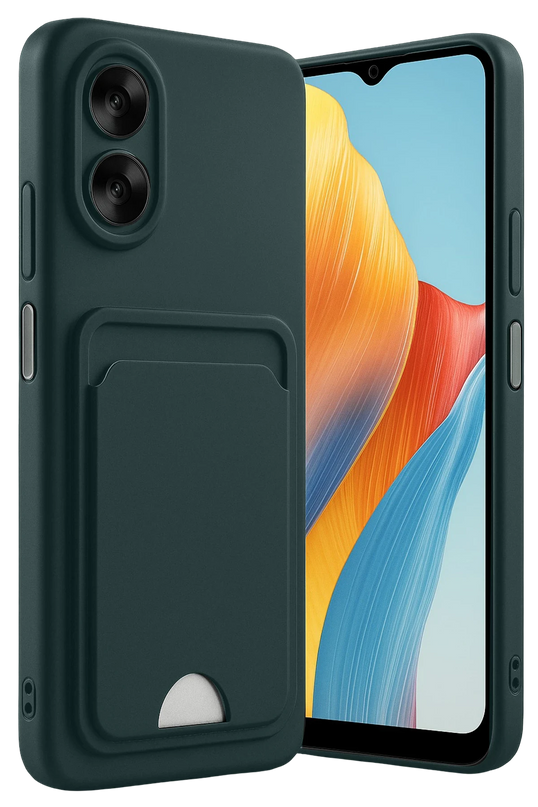 Oppo A38 Kelvin Kartvizitli Silikon Kılıf - Koyu Yeşil