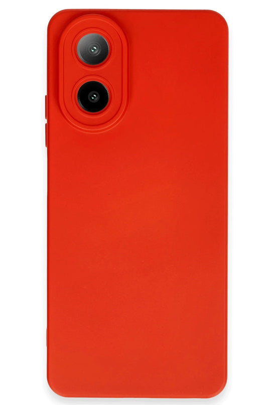 Oppo A38 Nano içi Kadife Silikon Kılıf - Kırmızı