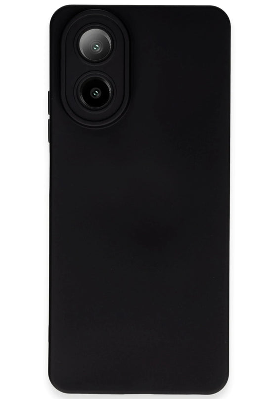 Oppo A38 Nano içi Kadife Silikon Kılıf - Siyah