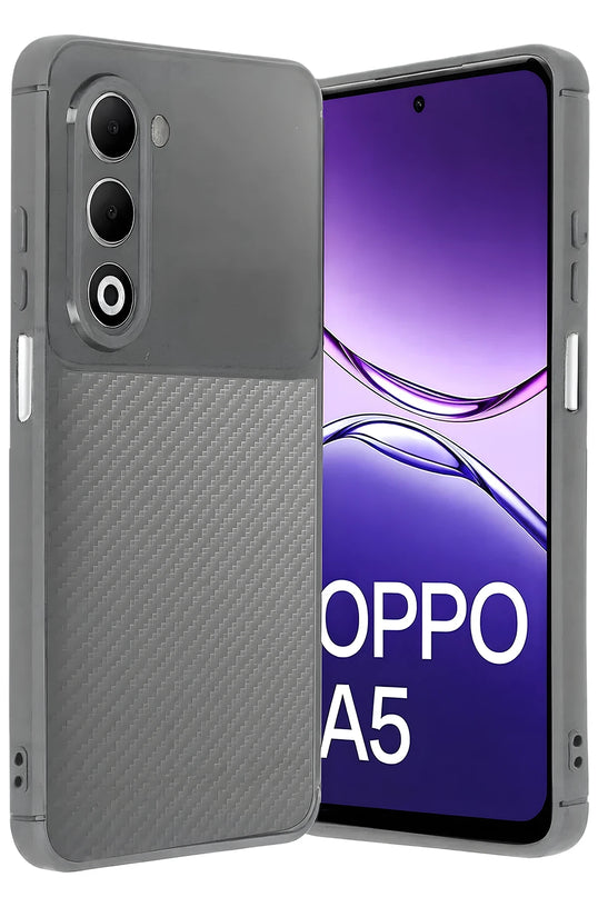 Oppo A5 4G Auto Focus Karbon Kapak Kılıf - Gri