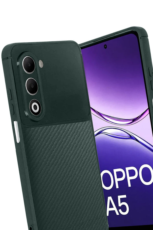 Oppo A5 4G Auto Focus Karbon Kapak Kılıf - Koyu Yeşil 3
