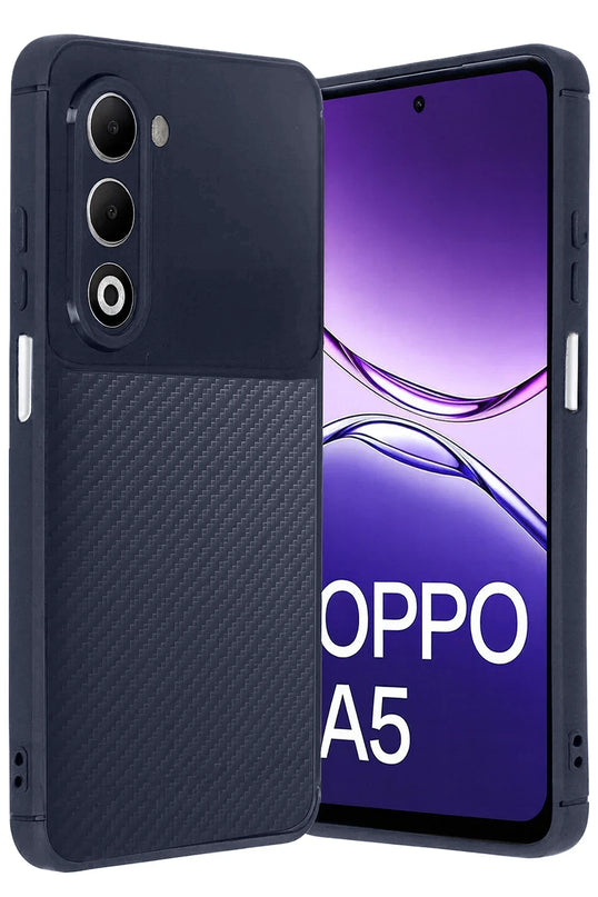 Oppo A5 4G Auto Focus Karbon Kapak Kılıf - Lacivert
