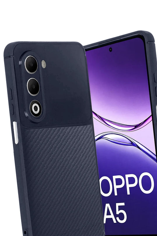 Oppo A5 4G Auto Focus Karbon Kapak Kılıf - Lacivert 3