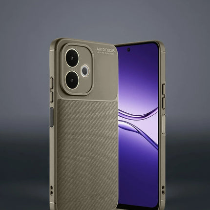 Oppo A5 Pro 4G Auto Focus Karbon Kapak Kılıf - Kahverengi 5