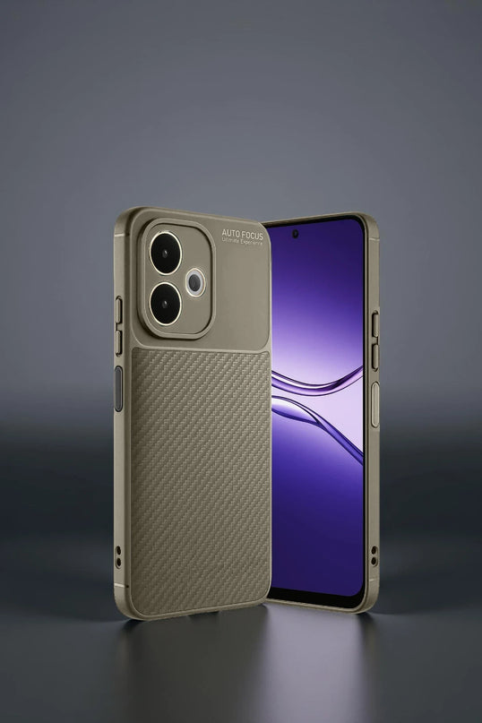 Oppo A5 Pro 4G Auto Focus Karbon Kapak Kılıf - Kahverengi 5