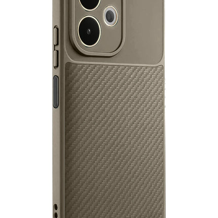 Oppo A5 Pro 4G Auto Focus Karbon Kapak Kılıf - Kahverengi 2