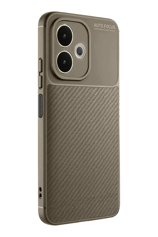Oppo A5 Pro 4G Auto Focus Karbon Kapak Kılıf - Kahverengi 2