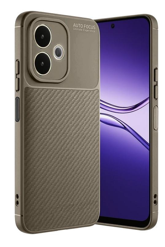 Oppo A5 Pro 4G Auto Focus Karbon Kapak Kılıf - Kahverengi