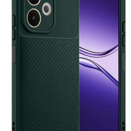 Oppo A5 Pro 4G Auto Focus Karbon Kapak Kılıf - Koyu Yeşil