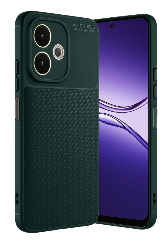 Oppo A5 Pro 4G Auto Focus Karbon Kapak Kılıf - Koyu Yeşil