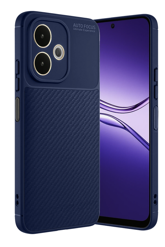 Oppo A5 Pro 4G Auto Focus Karbon Kapak Kılıf - Lacivert